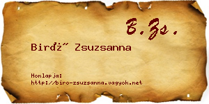 Biró Zsuzsanna névjegykártya